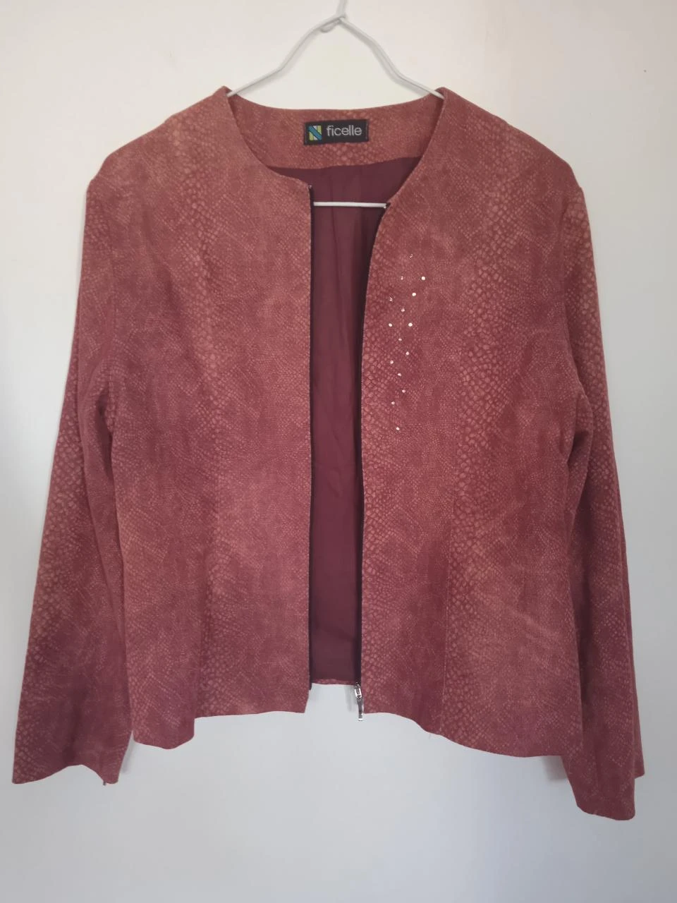 Veste courte, blouson, rose aspect léopard taille 40
